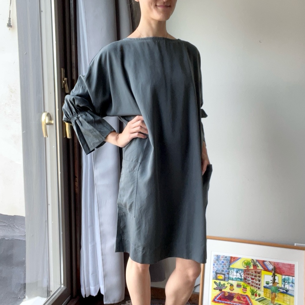 Elise ballegeer tencel poet sleeve dress